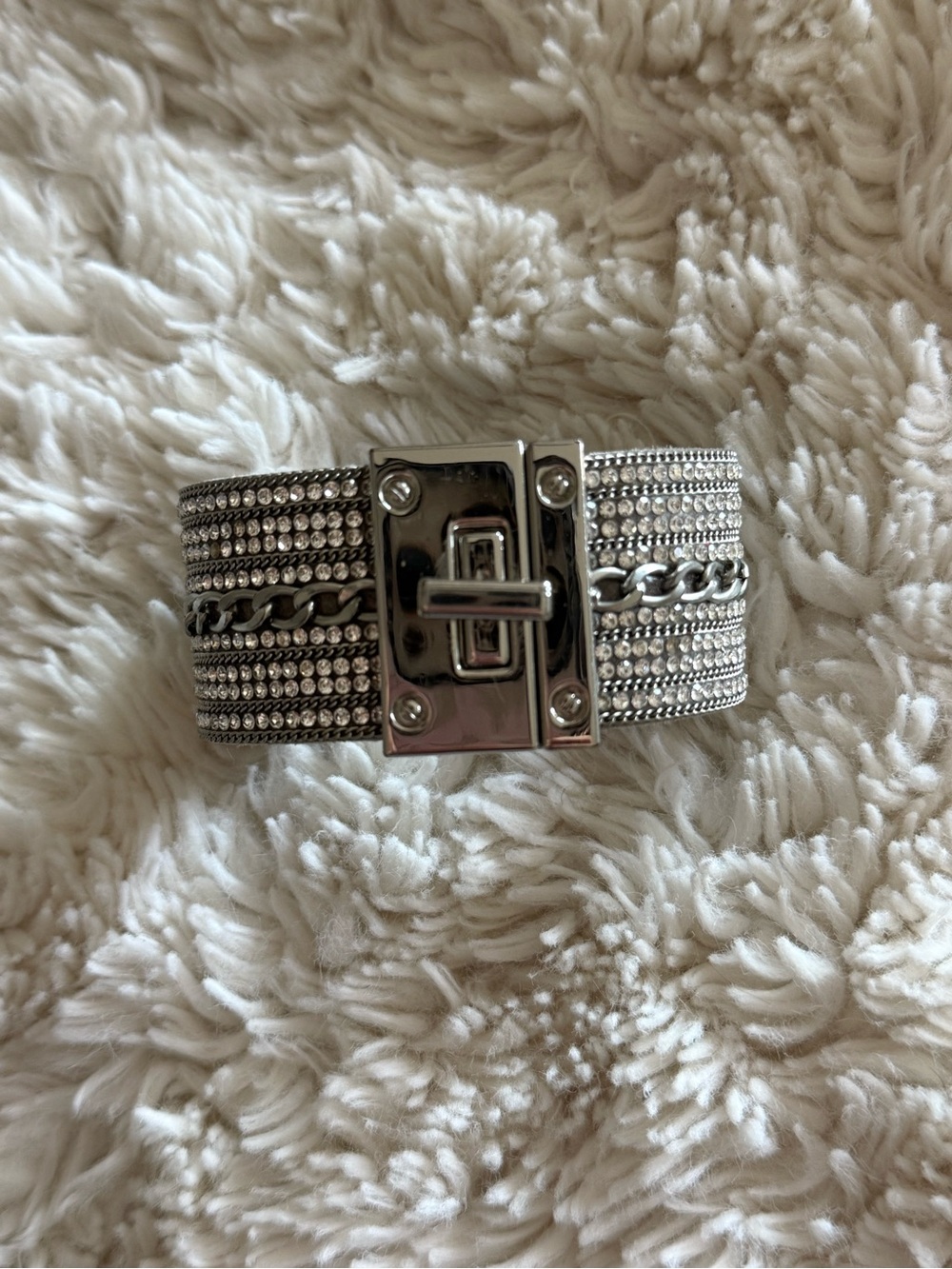 Express Silver Rhinestone cuff Bracelet - Women Accessories